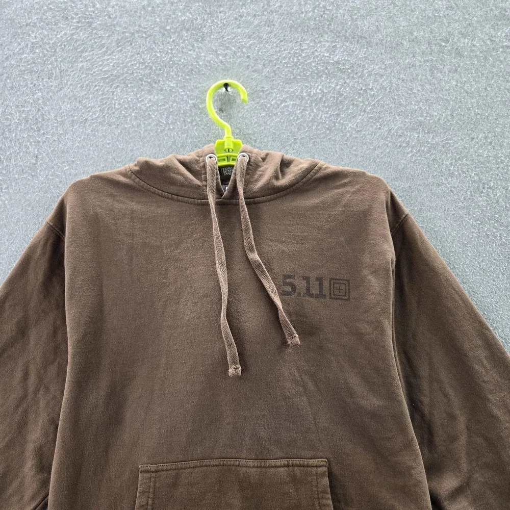5.11 Men Hoodie SMALL‎ Brown Graphic Print Skull Donut Served Fresh Pullover